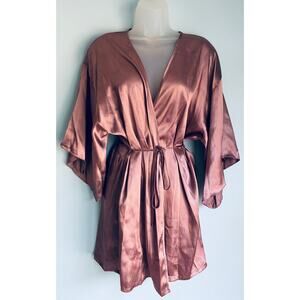 Linea Donatella Robe Mauve Satin Small Loungewear